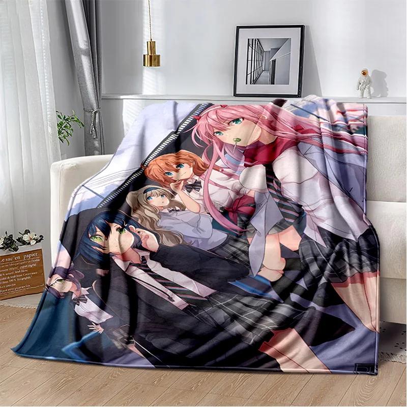 3D Sexy Girl Zero Two DARLING In FRANXX Soft Plush Blanket,Flannel Blanket Throw Blanket for Living Room Bedroom Bed Sofa Picnic