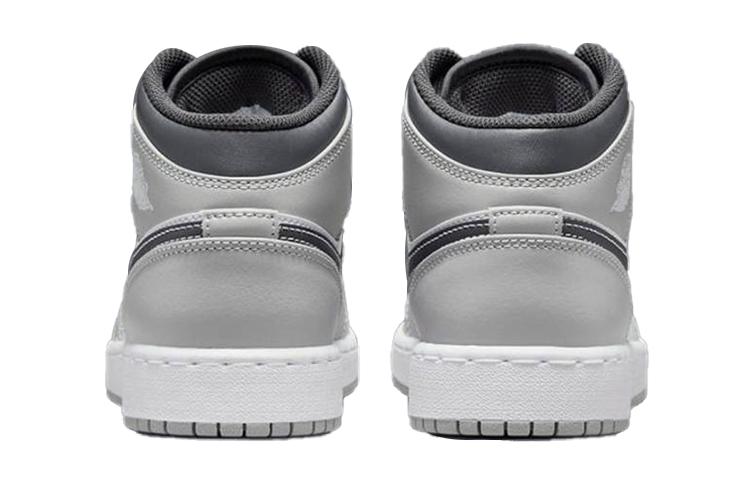Jordan Kids Jordan 1 Mid "Light Smoke Grey" Sneakers 554725-078