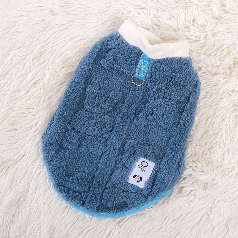 Pet Apparel: Autumn/Winter Fleece Clothes for Dogs & Cats with Traction Buckle.
