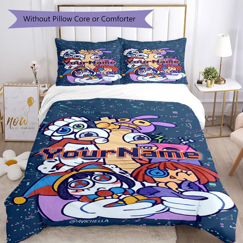Circo Digitale Personalizza il tuo nome Set Biancheria da Letto Copripiumino Traspirante con Federe Decorazione per la Casa Regalo di Compleanno