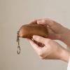 Wallet Anti-lost Mini Leather Coin Purse Thin Solid Color Men Key Ring Pouch Credit Card Holder Classic Car Key Bag Women