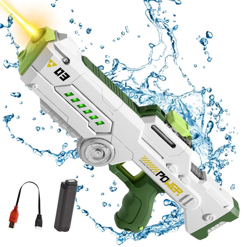 Children Long Range Shooting Water Gun Automatic Water Absorption Water Guns With Light Summer Outdoor Beach Pool Toys For Kids