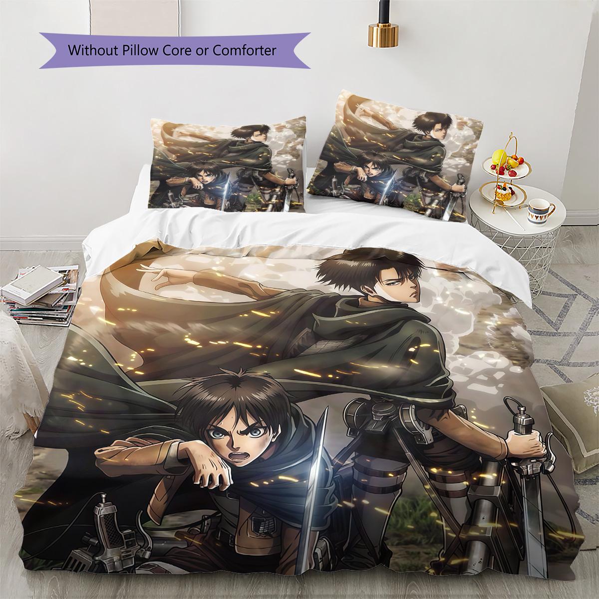 

Attack on Titan Survey Corps Bedding Set, 1 Duvet Cover & 2 Pillowcases, Suitable for Bedroom, Ideal Gift for Fans 135x200cm