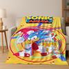 Classic S-Sonic Game Cartoon Hedgehog Flannel Blanket Soft Warm Throw Blanket for Bed Bedroom Room Living Room Travel Picnic Kid