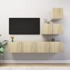 Vidaxl 4-Cz. TV-Schrank-Set, Sonoma-Eiche, Holzwerkstoff