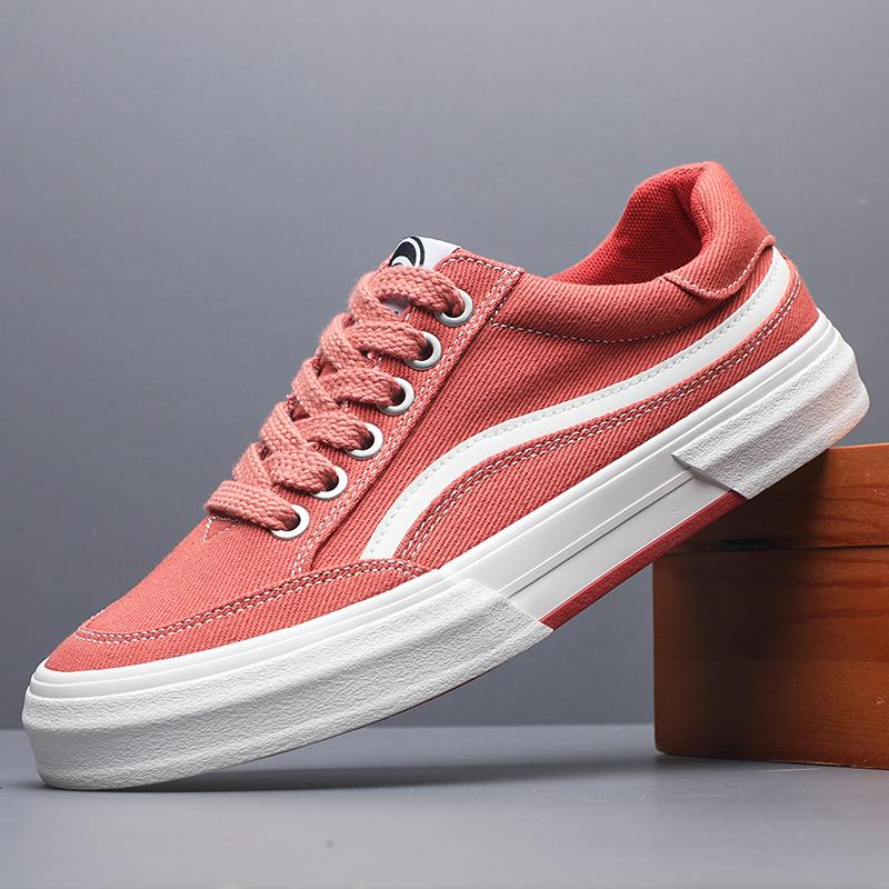 

Модная мужская весенняя износостойкая трендовая парусиновая универсальная новая мягкая подошва удобная повседневная обувь слипоны мужская повседневная обувь SS25821 38 красный