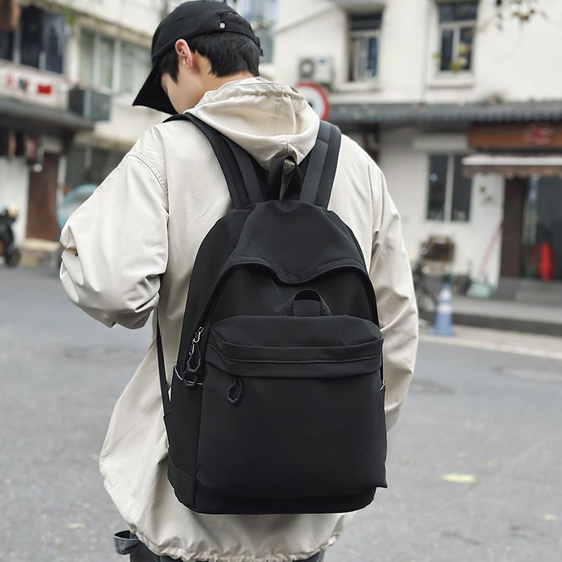 Schoolbag Women's Solid Color Backpack Nylon Waterproof Campus Student Backpack