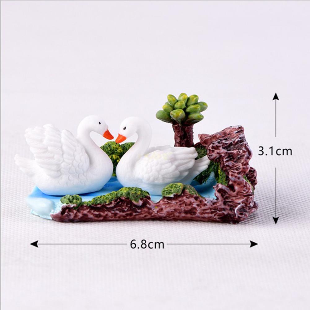 

3pcs Resin Moss Micro-landscape Resin Decoration Animal Piglet Rabbit Swan Scenery Animal Accessories summer three piece suit#1