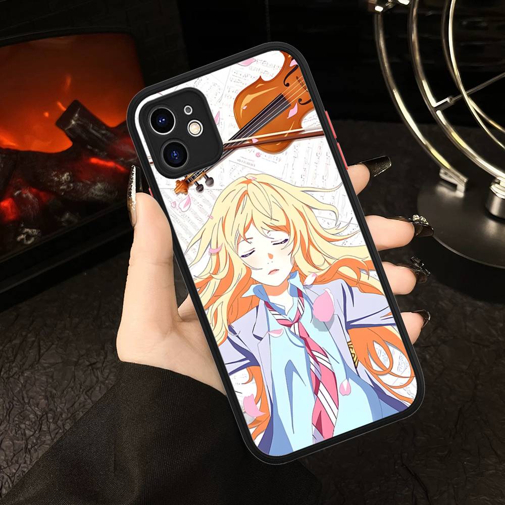 Your Lie In April For IPhone 16 15 14 Plus 13 12 11 Pro Max X XS MAX Translucent Matte Shockproof Cover