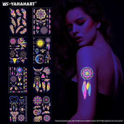 Creative Fluorescent Waterproof Full Arm and Face Tattoo Sticker