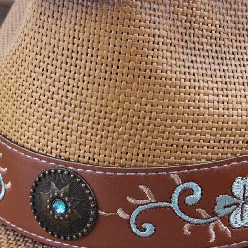 Stroh-Cowboyhut Bestickter Cowboyhut Überraschungsgeschenk für Freund