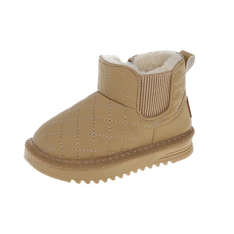Children's snow boots girls winter 2025 new cotton shoes toddler shoes fleece shoes baby thickened men's winter shoes