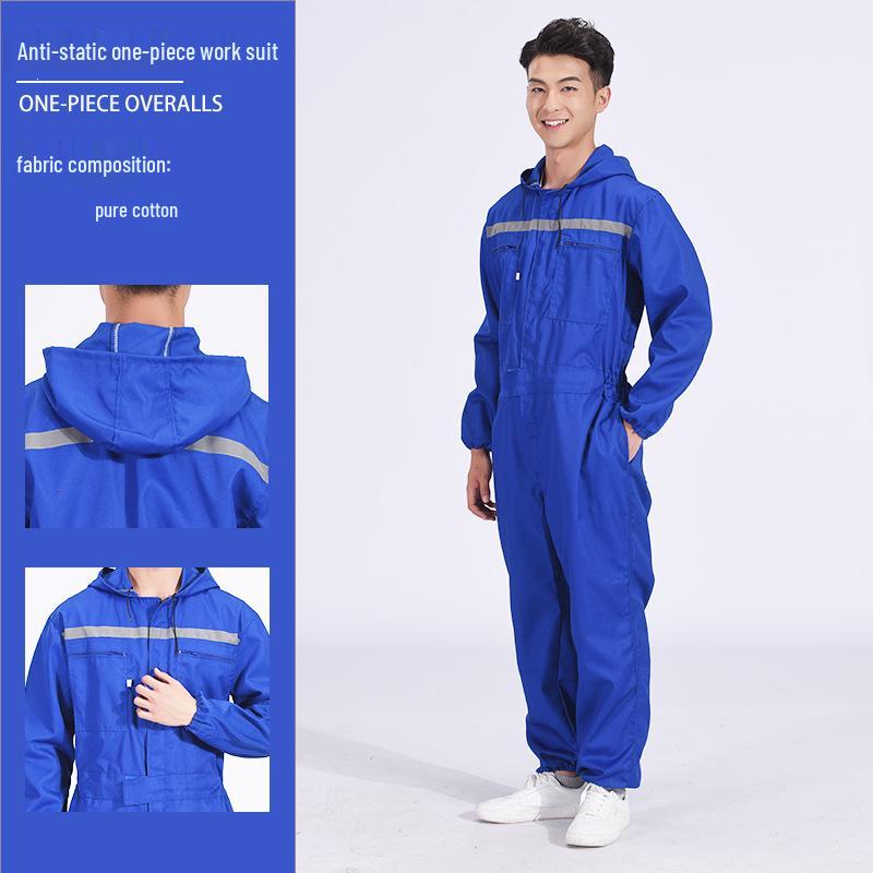 Pure Cotton Dustproof Mechanic Jumpsuit - Auto Repair, Farming, Spray Paint, Labor Protection One-Piece Suit
