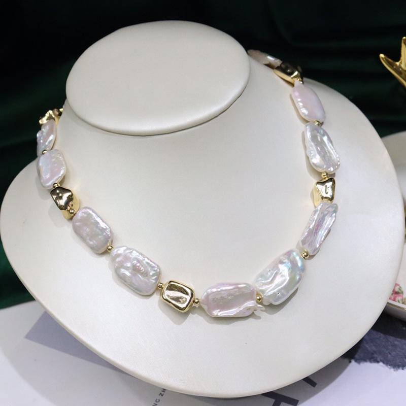 017 Natural Freshwater Baroque Pearl Necklace: Fashionable, Individual, Versatile Jewelry