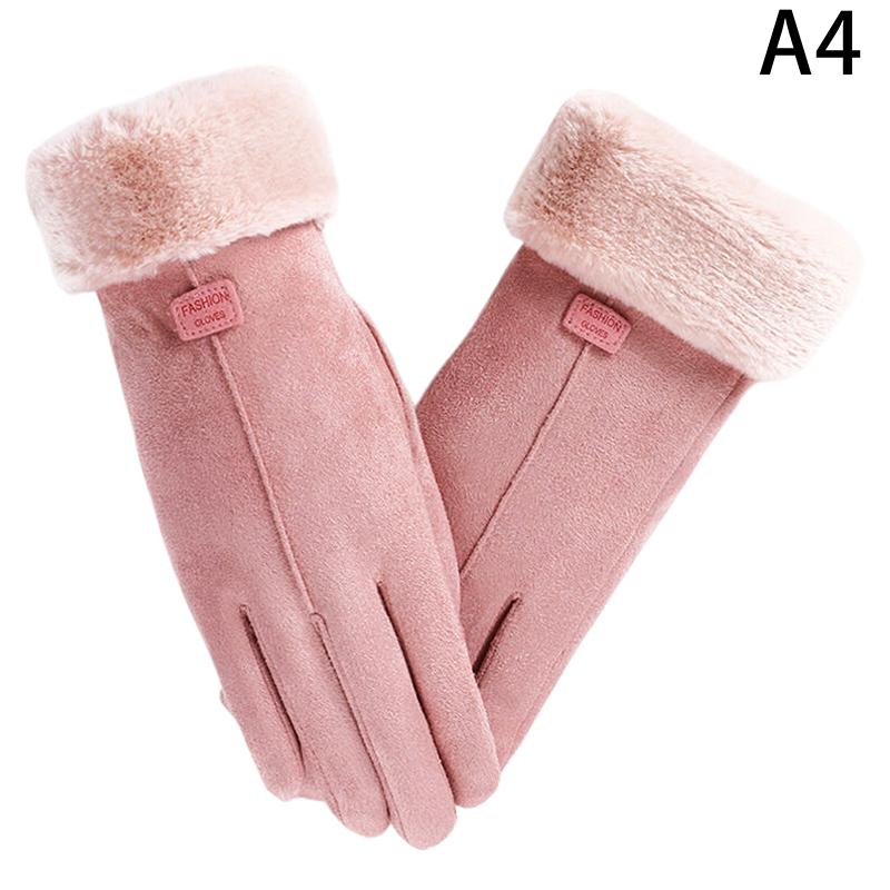 Women Autumn Winter Thick Plush Gloves Cute Furry Warm Mitts Full Finger Touchscreen Mittens Outdoor Sport Female Gloves