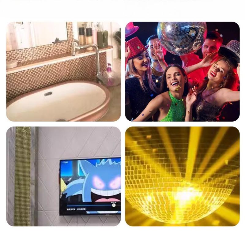 Mosaic Glass Mirror KTV Patch Self-adhesive Glass Lens Wall Sticker DIY Home Wall Decoration Door Frame