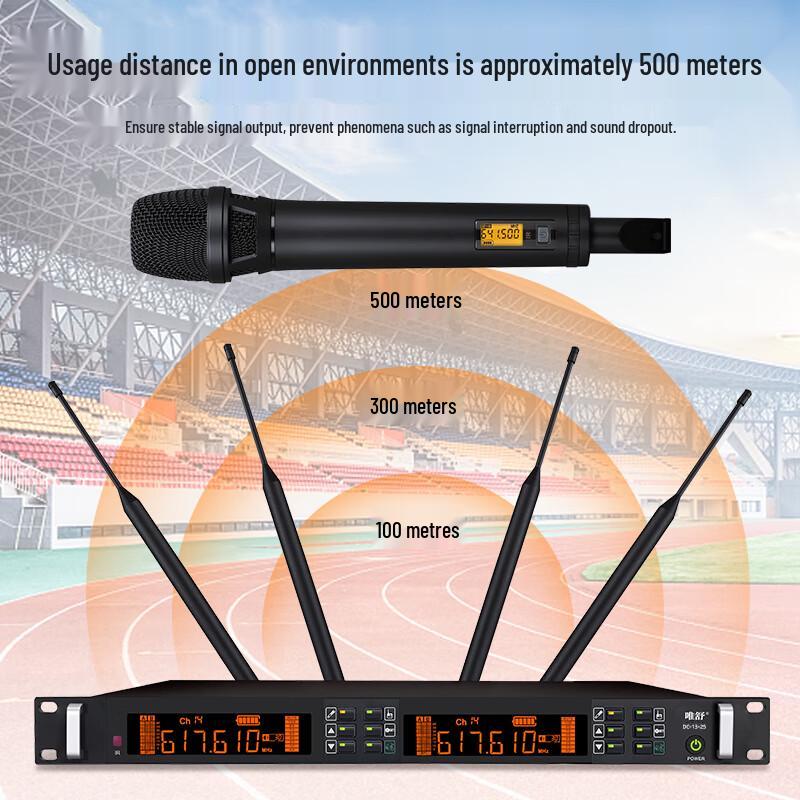 WeiShu Professional Dual Wireless Conference Microphone System (CN version)