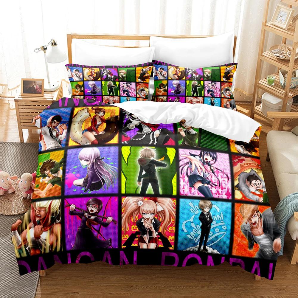 Fashion 3D Print Anime Game Danganronpa Bedding Set Double Twin King Duvet Cover Comforter Pillowcase Boys Girls Adults Bedroom