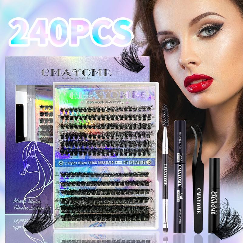 

Thick False Eyelashes Diy Single Cluster Mixed Style Eyelashes False Eyelashes False Eyelashes Glue Eyelash Set