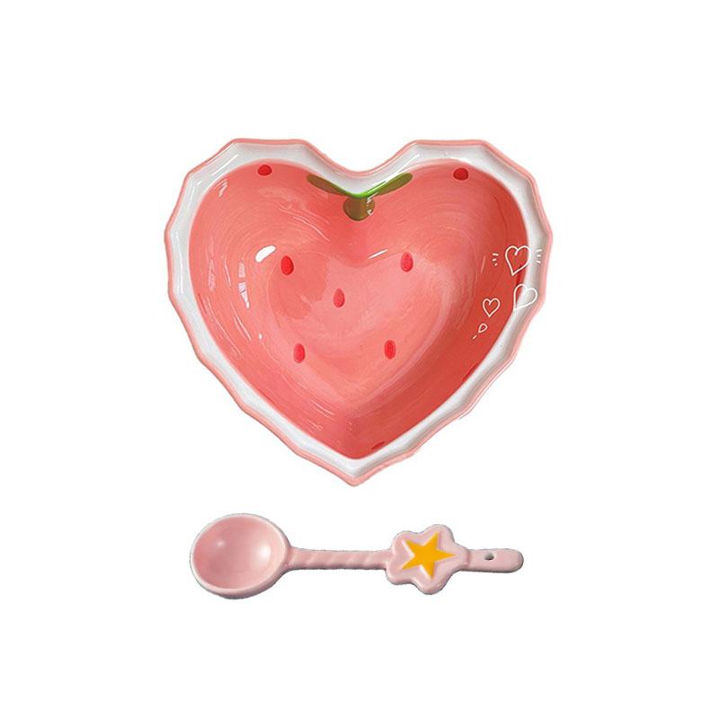 Cute Ceramic Strawberry Shaped Spoons Set - 2/4/6Pcs Perfect for Stirring Honey Coffee Rice -Ideal Tableware for Home Restaurant