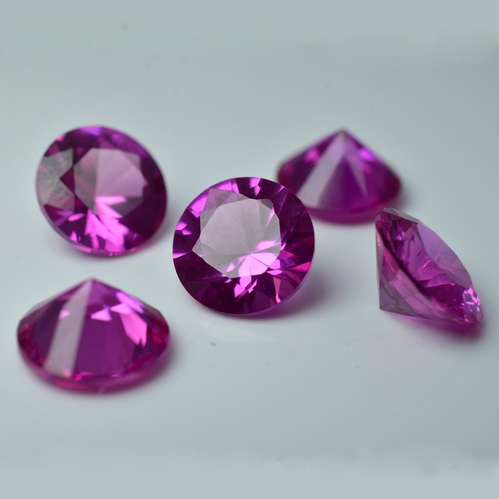 Natural Pink Ruby Loose Gemstone 12 Pcs Untreated 7x7 Mm Round Cut for Jewelry Making and Crafts