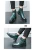 Men's High-Top Plus Size Double Buckle Leather Boots - British Style, Slip-On, Martin Design, Autumn Winter Collection