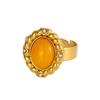 CARLIDANA Exquisite Colorful Rings Gold Plated Open Rings Stainless Steel Natural Red Turquoise Stones for Women Jewelry