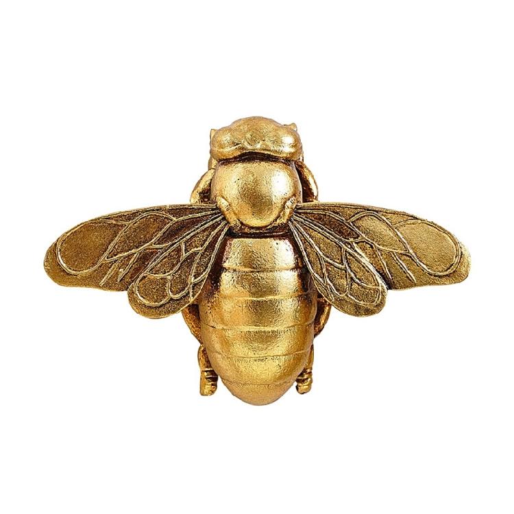 Resin Golden Bees Sculpture Hanging Animal Statue Ornament Adornment For Wall Display Housewarmings And Holiday Gift