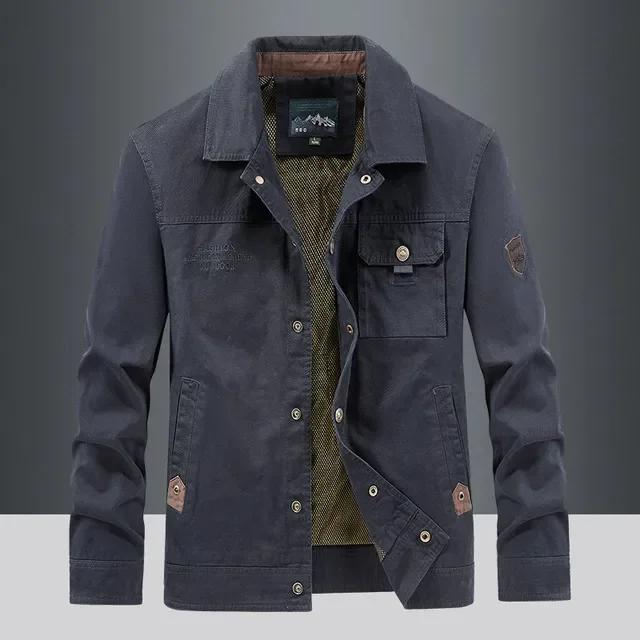 

Retro Waterproof Tactical Jacket Men Spring Autumn Multi-pocket Wear-resistant Windbreaker Coat Military Thin Cargo Jackets 5XL темно-синий