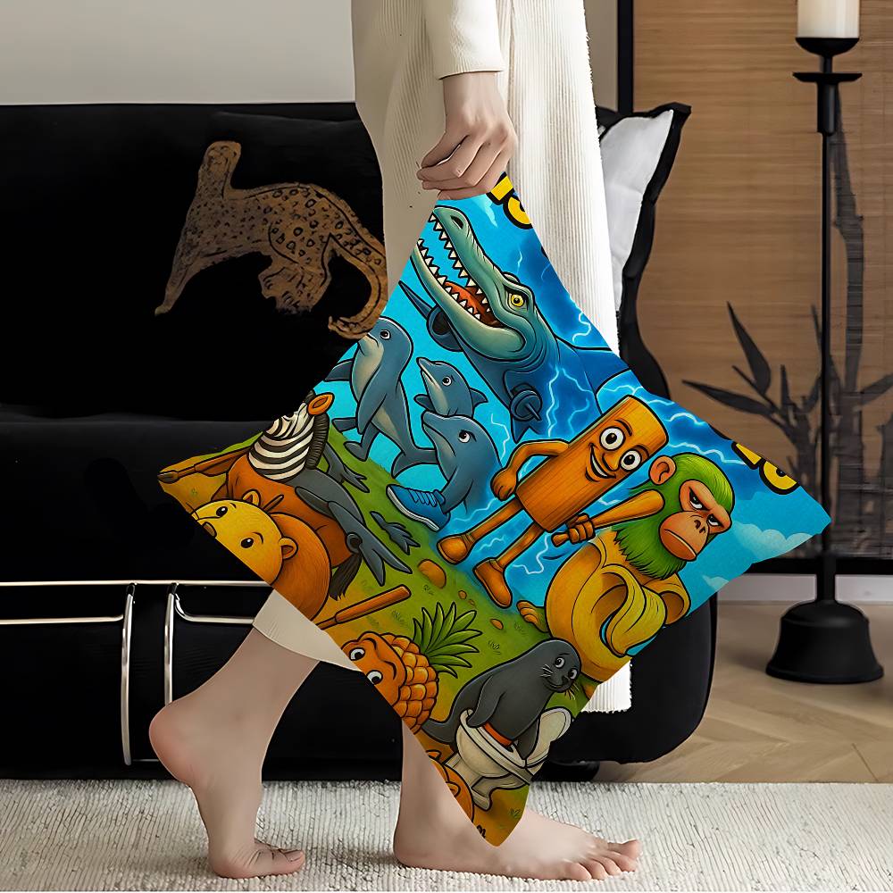 

IITALIANS BBrainrot Creative Animal Maple Design Cushion Cover Happy Autumn Harvest Decor Holiday Decorati Pillow Cover 30x30 cm