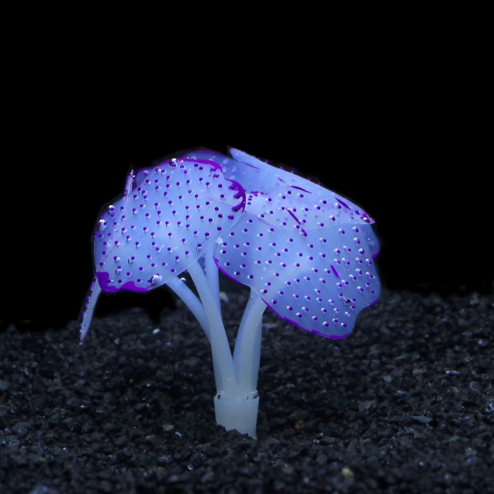 Aquarium Fluorescent Coral Decoration Artificial Silicone Glowing Coral Plants Fish Tank Ornament Aquarium Decoration Supplies