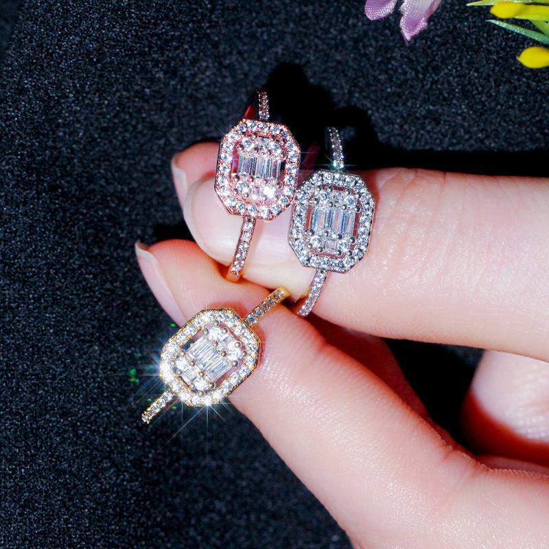 Jewelry Classic Engagement Women'S Zircon Ring Full Diamond Miniature Zircon Ring Jewelry