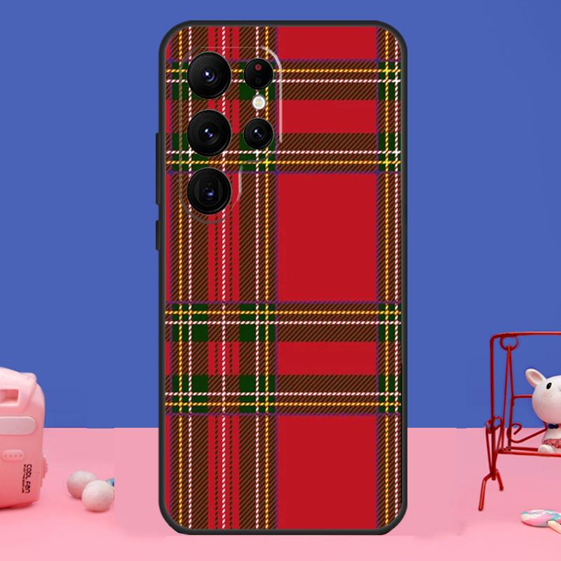 Housse Motif Carreaux Tartan Clan Stewart Pour Samsung Galaxy S24 S23 S22 S21 S20 FE Ultra Plus S8 S9 S10 Note 10 20 Ultra Coque