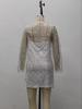 2025 Women's Two-Piece Suspender Dress with Bubble Beads & Mesh