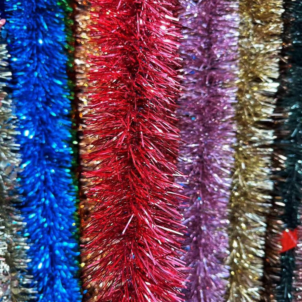 Shiny Tinsel Garland Streamer Ribbon for Birthday, Christmas, Wedding, and Party Decorations.