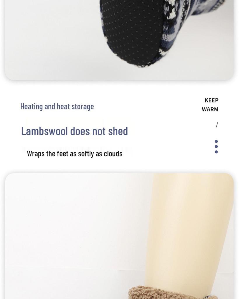 Men's Non-Slip Fleece-Lined Warm Socks - Mid-Calf, Indoor Winter Floor Footwear