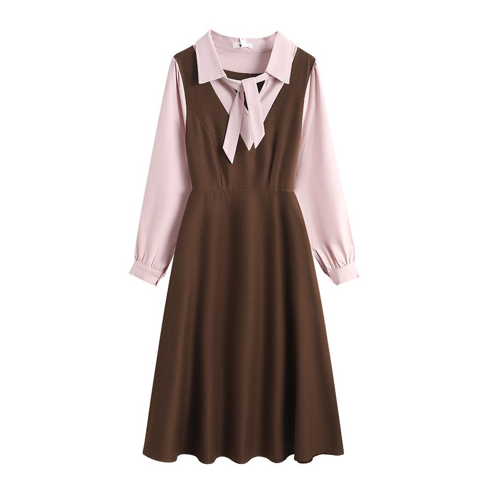 

Spring & Autumn 2026 College Style Plus Size Women s Dress - 130-320 Jin Temperament, Age-Reducing Mother s Fashion 3XL (160-190 jin)