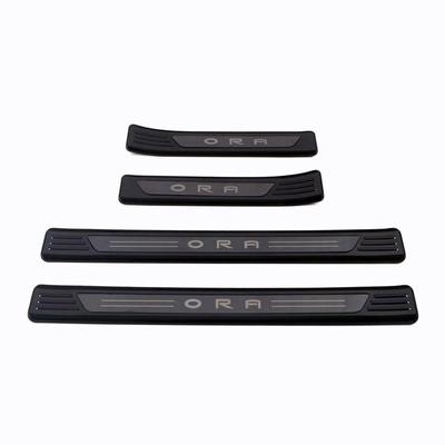 For ORA Funky Cat 2022 2023 Stainless Steel Door Sill Anti-scratch Plate Protective Cover Welcome Pedal Car Styling