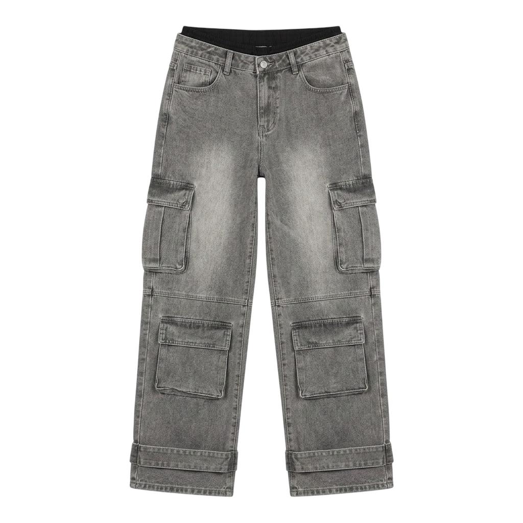 I Saw It First Womens/Ladies High Waist Cargo Jeans