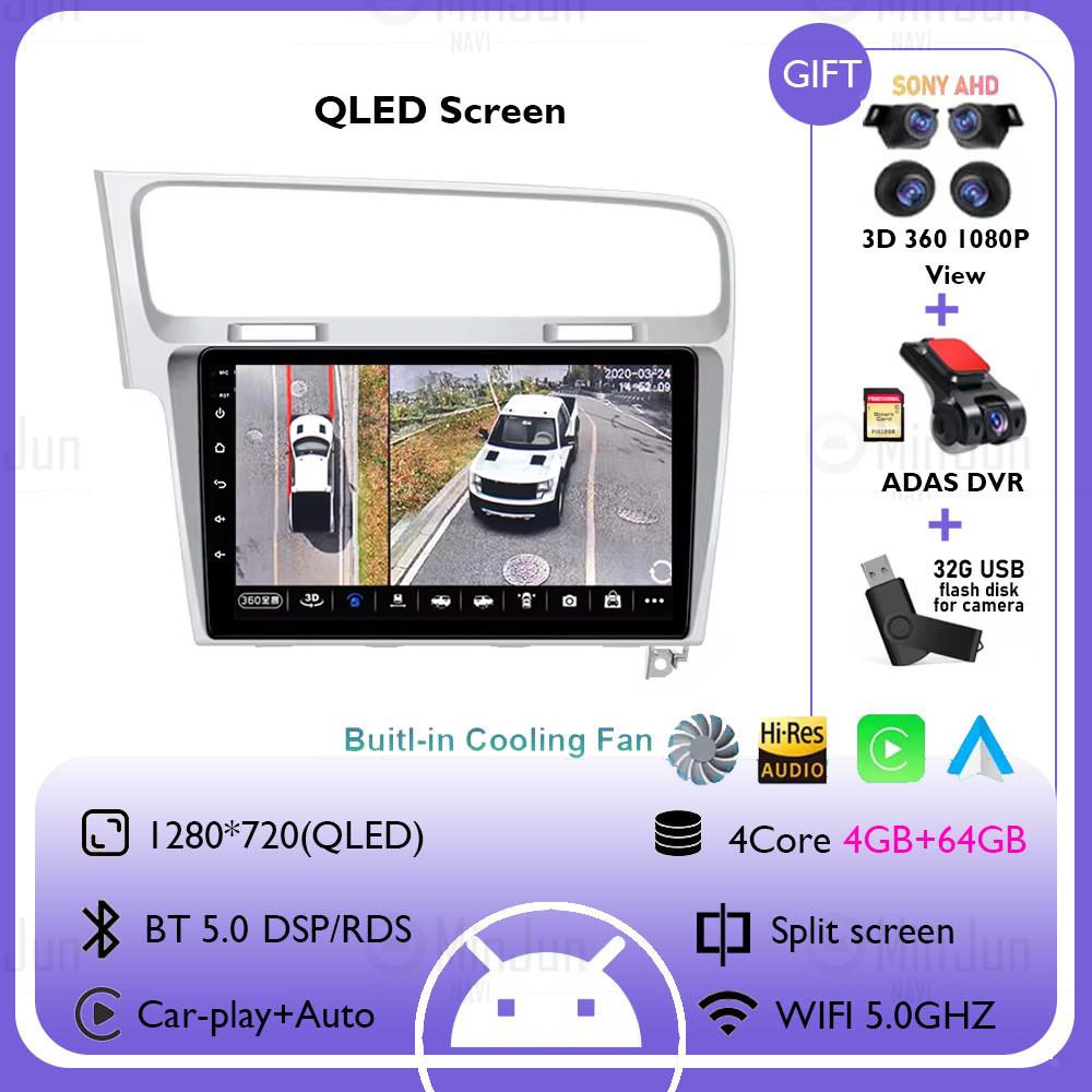 Android 14 Car Radio For Volkswagen VW Golf 7 MK7 GTI 2011-2021 Wireless Carplay Auto Radio Multimedia Player Navigation GPS DSP