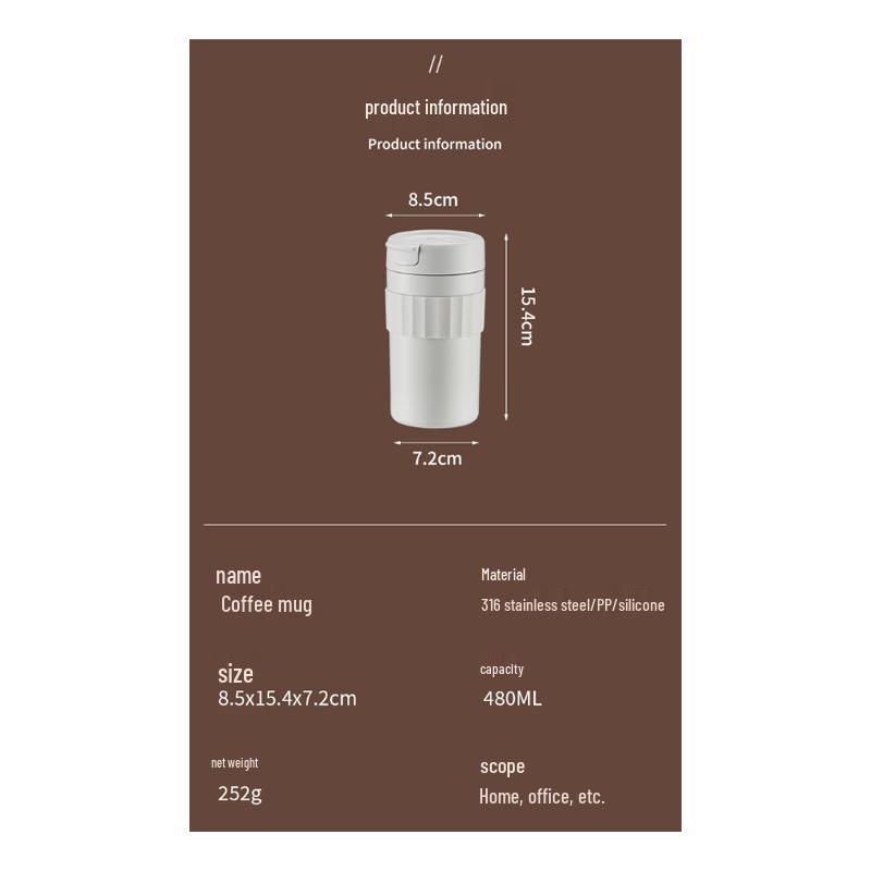CLITON Portable Insulated Coffee Tumbler