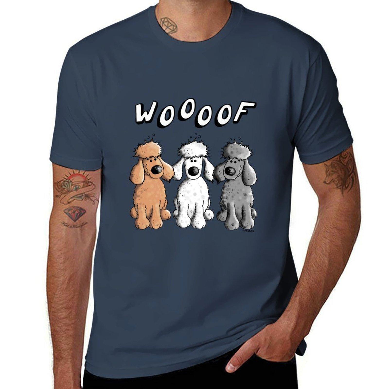 Woof Poodles TShirt Fitness Training Breathable Tee S