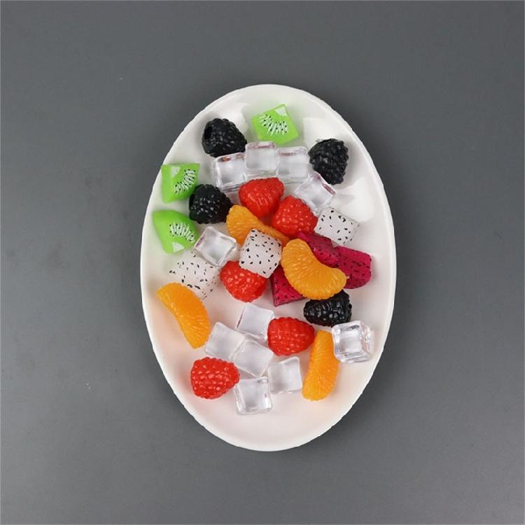 10PCS Colorful Fake Fruit Blocks Double Side Decorative Artificial Fruit Model