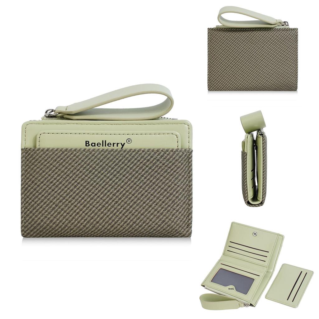 High-End Women's Short Wallet with Wrist Strap - Multiple Card Slots & Fashionable Zipper Coin Purse