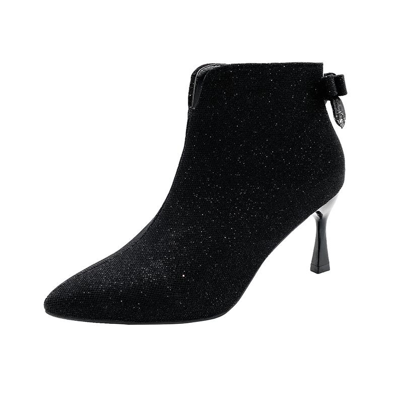 Large Ankle Boots for Women 2025 Autumn/Winter New Fashionable High Heel Women s Shoes, Thin Heel Pointed Women s Boots 34