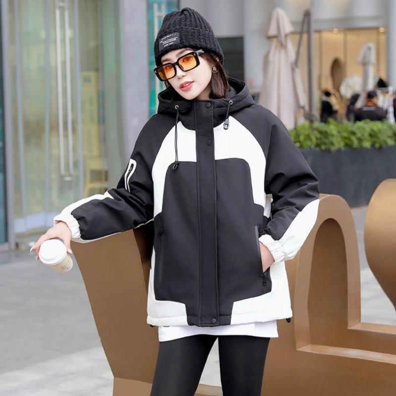 

Новая женская зимняя короткая уличная куртка в корейском стиле, свободная хлопковая куртка в стиле милитари, хлопковая куртка с подкладкой, стеганое пальто. 2XL чёрный