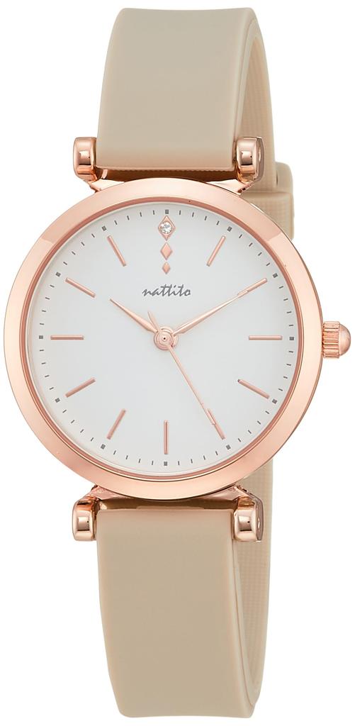 [Fieldwork] Watch Analog Silicone Band Scene Pink Gold YM070-1 Women's Beige