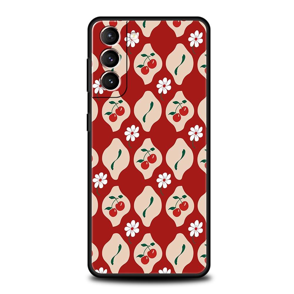 Phone Case For Samsung Galaxy S25 Edge S24 S23 S22 S21 Ultra S20 FE 5G S10 S10E S9 Plus Soft TPU Cover Stylish Flower Patterned