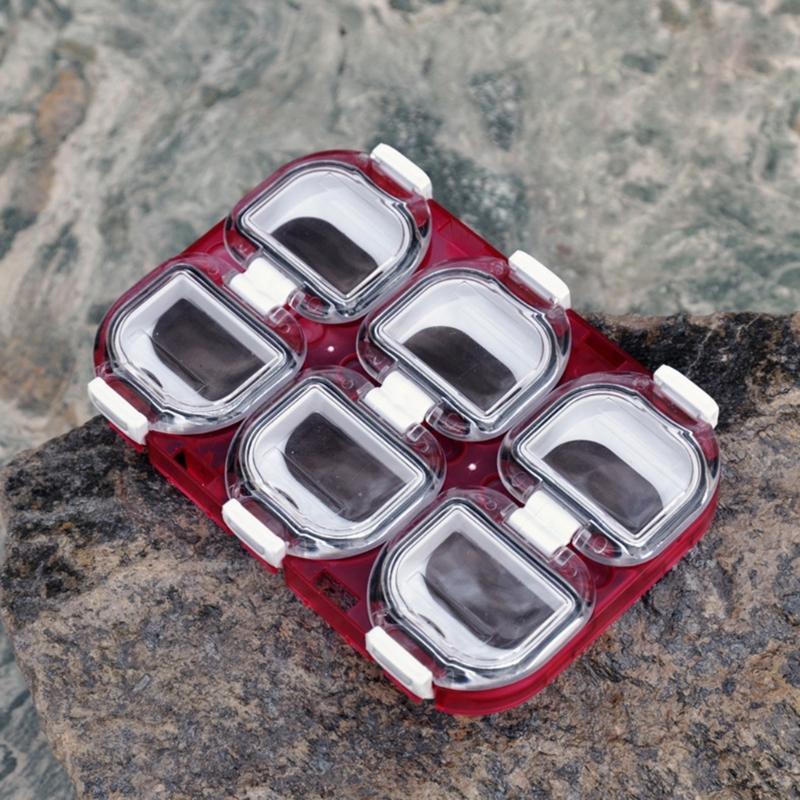 6 Compartments Magnetic Fishing Hooks Box Storage Case Fishing Tackle Storage Trays Hooks Organizer Waterproof Lure Box