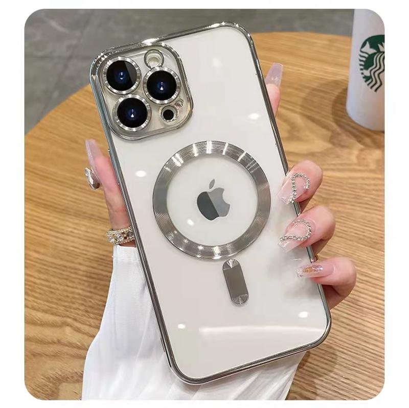 Luxury Wireless Charging Transparent Magsafe Case For iPhone 15 14 13 12 11 Pro Max X XR XS Plus Soft Cover